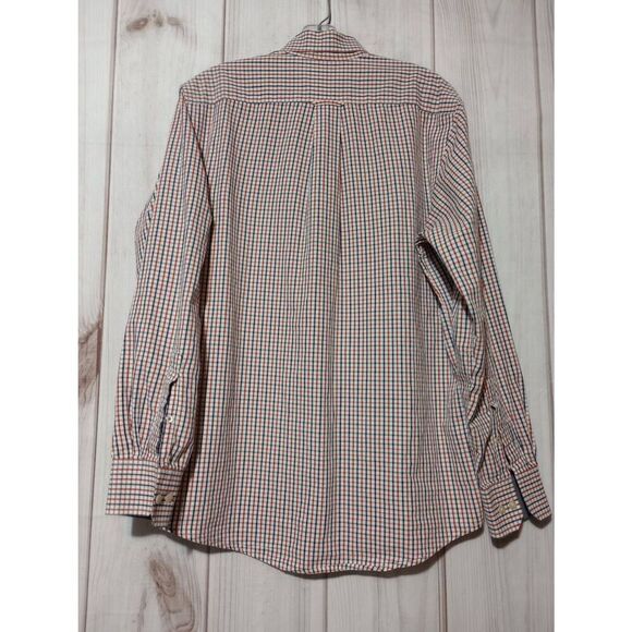 Izod Shirt Men's Small Navy Orange Button Front Long Sleeve Front Pocket‎ Preppy - Picture 2 of 9